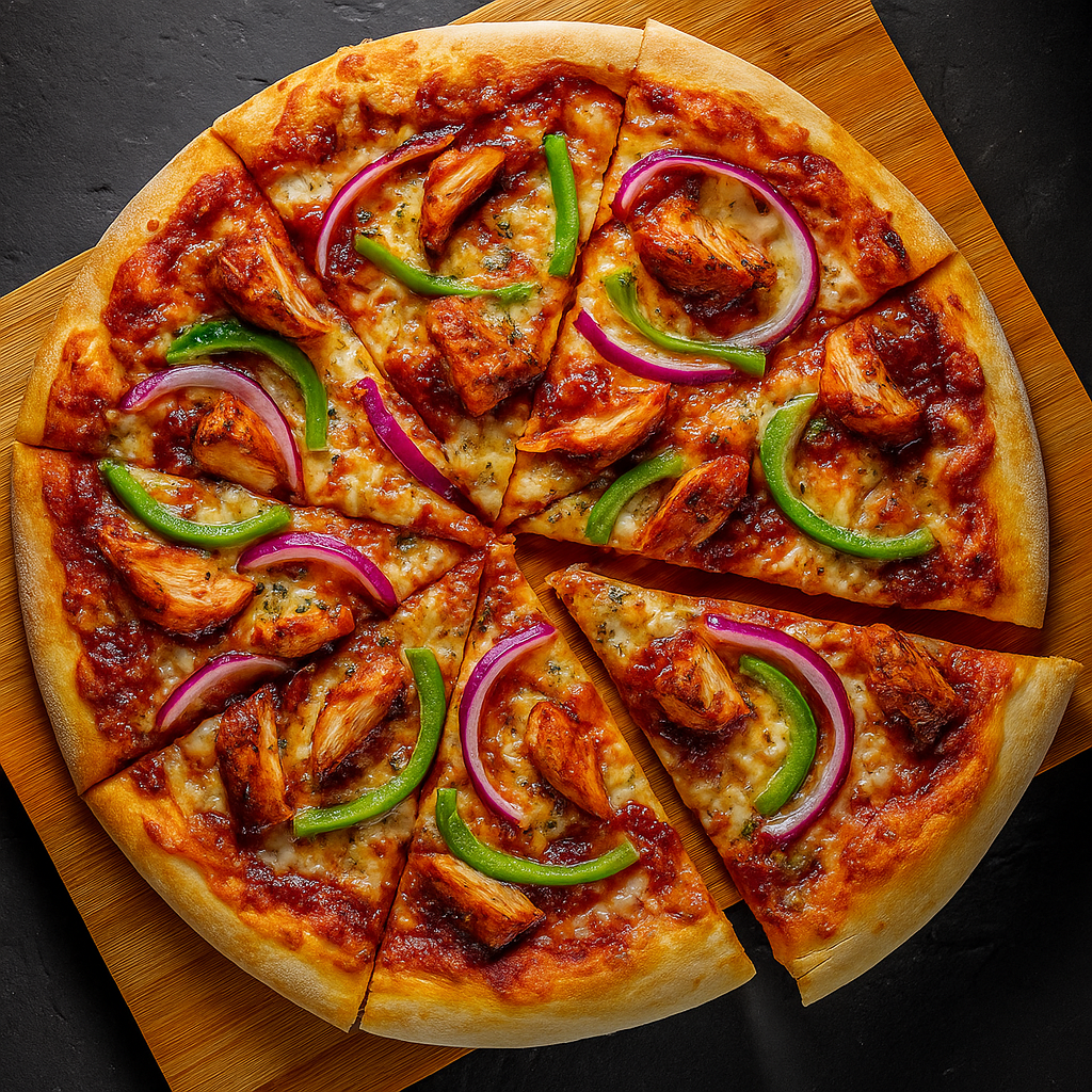 Delicious BBQ Chicken Pizza at Pizza 106 in Edmonton, AB